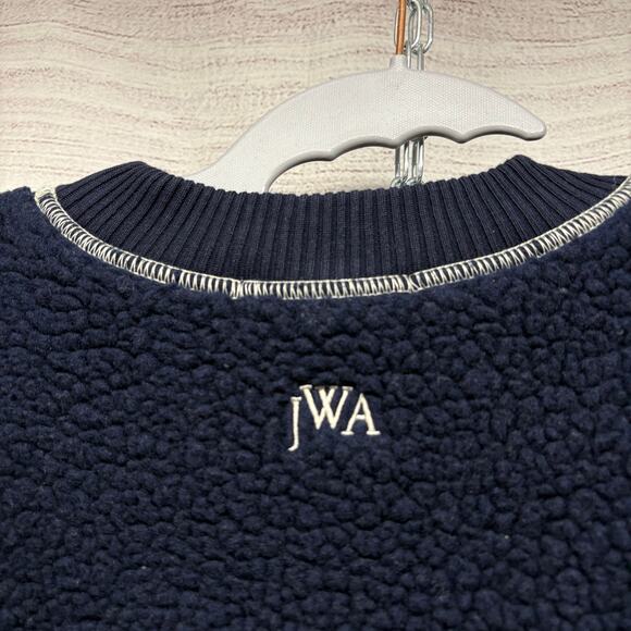 JW Anderson UNIQLO Blue Reversible Sherpa Fleece Crew Neck Sweatshirt Size M - Picture 6 of 11